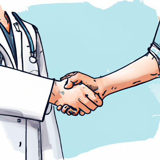 רופא לוחץ ידיים למטופל, מסמל את החשיבות של רשת חזקה של ספקי שירותי בריאות.