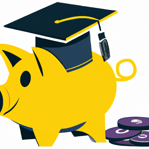 איור גרפי המציג קופת חזירים עם מטבעות וכובע סיום המייצג קרן השתלמות